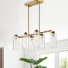 Warehouse of Tiffany 6-Light Pameron Chandelier with Glass Pillar Shades - Satin Gold