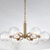 Warehouse of Tiffany HM158-6 6-Light Vittali Clear Glass Branched Globe Shade Chandelier - Gold