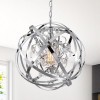 Warehouse of Tiffany HM234-1CH 19 in. Silver Orchid Nielson Pendant Lamp Chandelier - Chrome