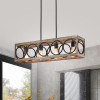 Warehouse of Tiffany MD06-4 4-Light Spencer Linear Chandelier with Open Metal Hoops Shade - Matte Black