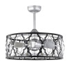 Warehouse of Tiffany 24.4 in. Netanel 6-Light Indoor Ceiling Fan with Light Kit Silver