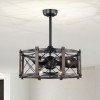 Warehouse of Tiffany 24 in. Damon 6-Light Indoor Ceiling Fan with Light Kit Black