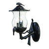 HomeRoots Avian 3-Light Black & Coral Wall Light with Seeded Glass
