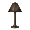 Patio Living Concepts Tahiti II 34 in. Table Lamp 17257 with 3 in. black tube body and tight weave flat wicker walnut shade