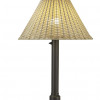 Patio Living Concepts Tahiti II 34 in. Table Lamp 19217 with 2 in. bronze tube body and tight weave flat wicker stone shade