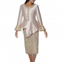 GMI Peplum Church Dress Embroidered formal two-piece Plus-size skirt Suit perfect for formal events and special occasions