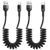 Jar Sys ADAPT4-USBC-CABLE 4-PACK OF BLACK USB-C MALE TO USB-C MALE COILED CHARGING CABLES