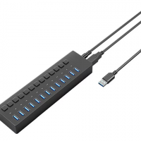 4xem 4XH713 13 IN 1 USB A 3.0 5GBPS USB HUB CABLE AND DC POWER SUPPLY INCLUDED