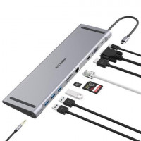 Alogic U2CXH-DGR ALOGIC PORTABLE DOCK FOR MAC 10-IN-1 W/ DUAL DISPLAY 4K 60HZ SUP