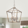 PD006-4AS 4-Light Open Metal Cage Cohen Lantern Chandelier Antique Silver