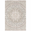 Homeroots Home Decor 5 x 8 ft. Ivory & Grey Distresed Oversize Medallion Indoor Area Rug