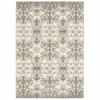 HomeRoots Home Decor 6 x 9 ft. Abstract Ikat Indoor Area Rug, Ivory & Gray