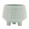 Footed Ceramic Leaf Pattern Planter (Set of 4)