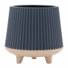 Ceramic Ribbed Footed Planter (Set of 2)