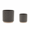 Ceramic Diamond Pattern Planter (Set of 2)