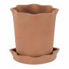 Wavy Ceramic Planter with Saucer 7