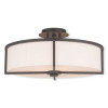 Livex Wesley 4 Light Flush Mount In Bronze