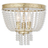 Livex Valentina 3 Light Flush Mount In Hand Applied Winter Gold