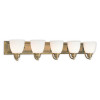 Livex Springfield 5 Light Vanity Light In Antique Brass