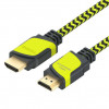 OMNIBARPLUS Basics High-Speed HDMI Cable, 6 ft (Black/ yellow-green)