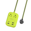 OMNIBARPLUS 6 Ft Power Strip Surge Protector - 12 Outlets 4 USB Ports (3 USB A), Maxpw Ultra Thin Flat Extension Cord & Flat Plug, 1700 Joules, Desk Charging Station for Home Office Dorm (yellow-green)