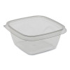 Pactiv PCT 16 oz Earth Choice Recycled PET Square Base Salad Containers Clear