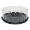 Pactiv 9 in. Cake Base with Shallow Dome Lid Plastic Containers Combo, Clear & Black