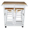 Yu Shan CO USA Ltd Breakfast cart with drop-leaf table White