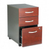 Bush Series C 3-Drawer Mobile Ped File- 15-3/4w x 20-3/8d- Graphite Gray/Dark Cherry