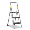 Cosco Commercial 3-Step Folding Step Stool- 22-1/2w x 32-5/8 Spread x 52-1/8h- Gray