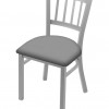 Holland Bar Stool 18 in. 610 Contessa Chair with Anodized Nickel Finish & Canter Folkstone Gray Seat