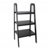 Benjara 3 Tier Wooden Storage Ladder Stand with Open Back & Sides, Black
