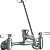 Chicago Faucets Wall-Mounted Manual Sink Faucet with 8 in. Centers Polished Chrome