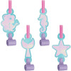 2.5 x 5.25 in. Iridescent Mermaid Party Blowers, 8 Count