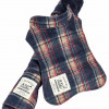 2 Piece 2-in-1 Tartan Plaided Dog Jacket with Matching Reversible Dog Mat - Navy Plaid Small