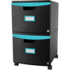 2-Drawer Mobile File Cabinet Black - 14.75 x 18.25 x 26 in.