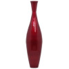 11 x 43 in. Modern Bamboo Narrow Trumpet Floor Vase with Metallic Finish Red