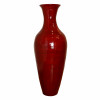 37.5 x 14 in. Bamboo Floor Vase Glossy Red
