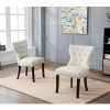 Orora Dec Mid Back Button-Tufted Fabric Dining Side Chair Beige - Set of 2