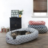 MajesticPet 40 in. Links Sherpa Donut Pet Bed Grey