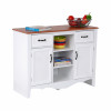 Outdoor Leisure OS Home & Office Furniture Countryside Buffet with Two Drawers & Two Doors, Crisp White with Warm Pine Tops