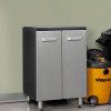 Tuff Stor 36 x 23.5 x 21 in. Two Door Base Cabinet for Garage Black with Silver Metallic Fronts