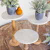 Kalalou 10 x 17 in. Wooden Display Stands with White Marble Tops - Set of 3