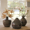 Kalalou 14 in. Vases with Raw Metal & Copper Detail - Set of 3
