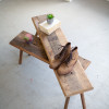 Kalalou Recycled Wooden Benches Set of 2