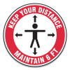 GN1 17 in. Slip-Gard Social Distance Floor Signs - Red & White