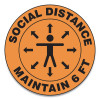 GN1 17 in. Slip-Gard Social Distance Floor Signs Orange