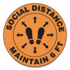 GN1 17 in. Orange Slip-Gard Social Distance Floor Signs