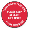 GN1 17 in. Slip-Gard Social Distance Floor Signs - Red