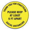 GN1 17 in. Slip-Gard Social Distance Floor Signs - Yellow